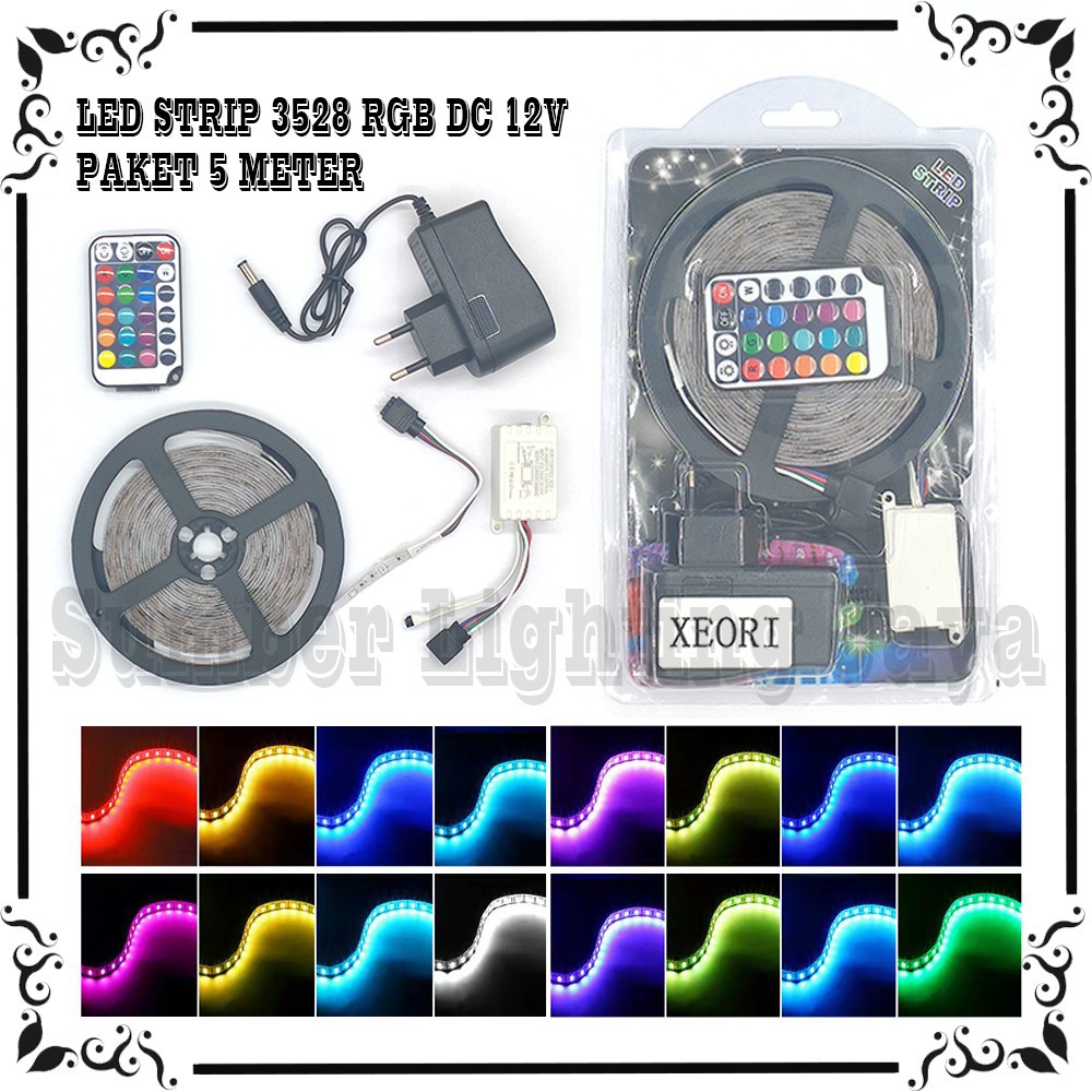 Grab Medan PAKET 5 METER LED STRIP 3528 RGB DC 12V / LED STRIP 2835 RGB 5M DC 12V