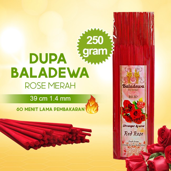 Dupa / Hio Wangi Harum Baladewa Red Rose Merah 39cm 250gram