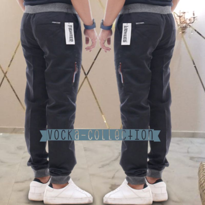 Celana Panjang Pria Outdoor Sporty Joger Chino pinggang karet bahan Tebal kualitas Premium Vocka