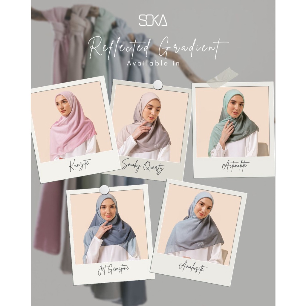 Soka Kerudung Segi Empat 2 Warna Polos