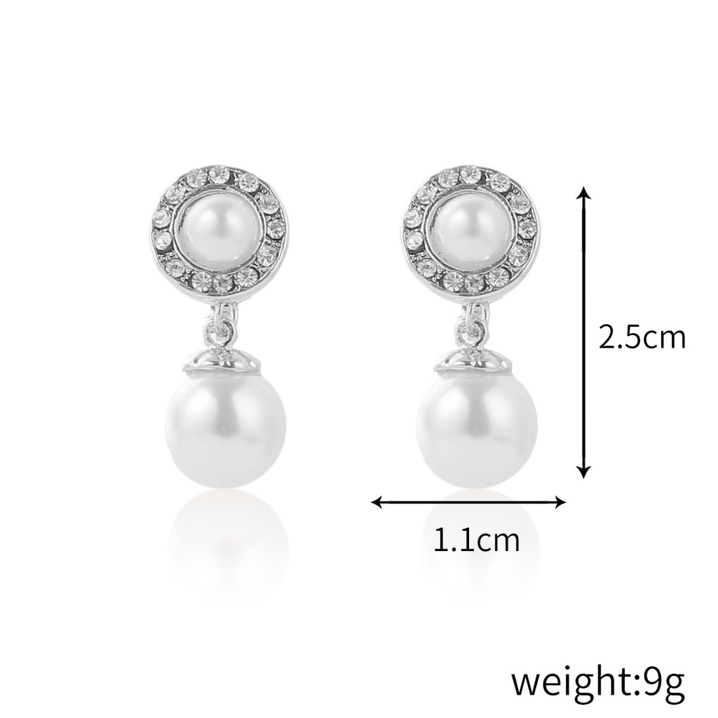 Anting Klip Bahan Alloy Dengan Mutiara Imitasi Untuk Wanita