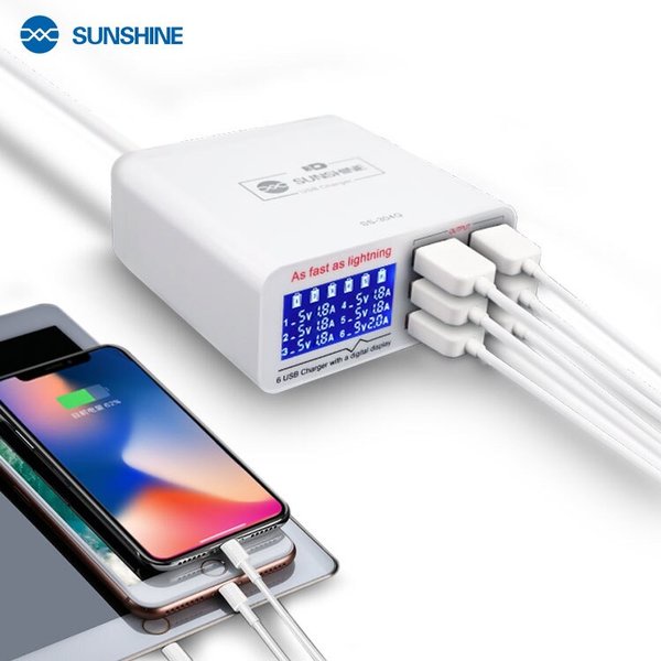 Sunshine SS-304Q Super Fast USB Port 5 IN 1 Quick 3.0 Fast Charging