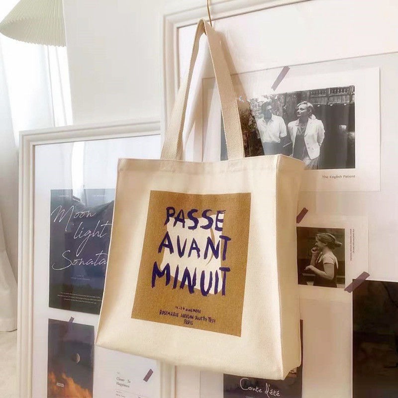 FINOM AULIA - Tote Bag Kanvas Motif Kekinian Resleting Wanita Remaja Korea