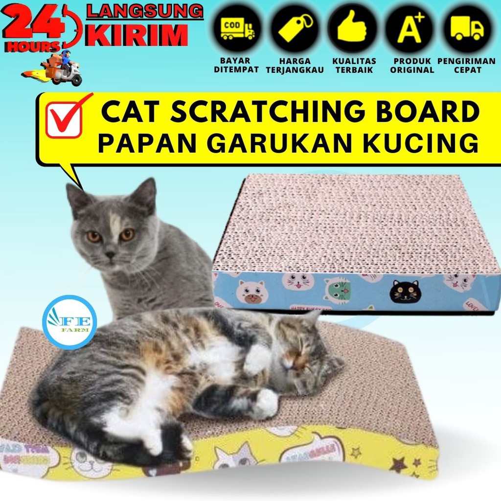 Garukan Kucing Free Catnip Cat Scratcher Board Papan Cakar Kucing Papan Kucing FEFARM