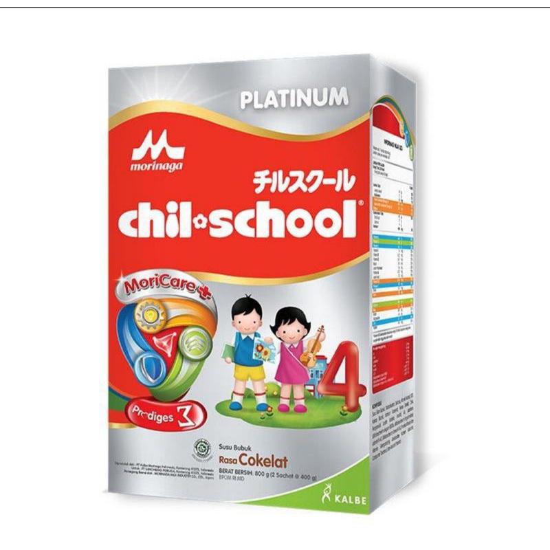 

Chil School Platinum Moricare+Vanilla/Coklat/Madu 800gr Box