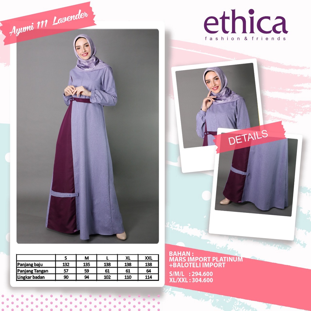 GAMIS TERBARU 2021 ETHICA AYUMI 111 LAVENDER