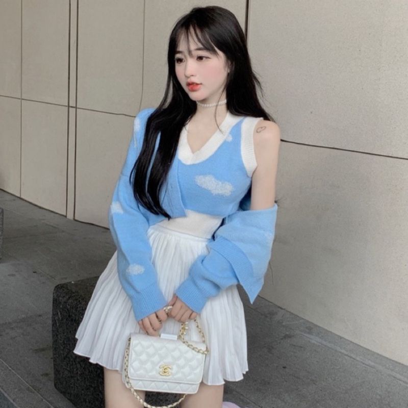 M FESYEN WEYAN KOREAN SETELAN WANITA KOREAN STYLE IMPORT ONE SET KOREAN STYLE KOREAN CROP TOP WANITA