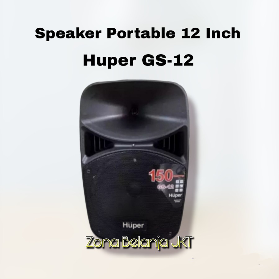 Speaker Portable Meeting Wireless Huper GS 12 USB Bluetooth Aktif Speaker 12 inch Huper Original