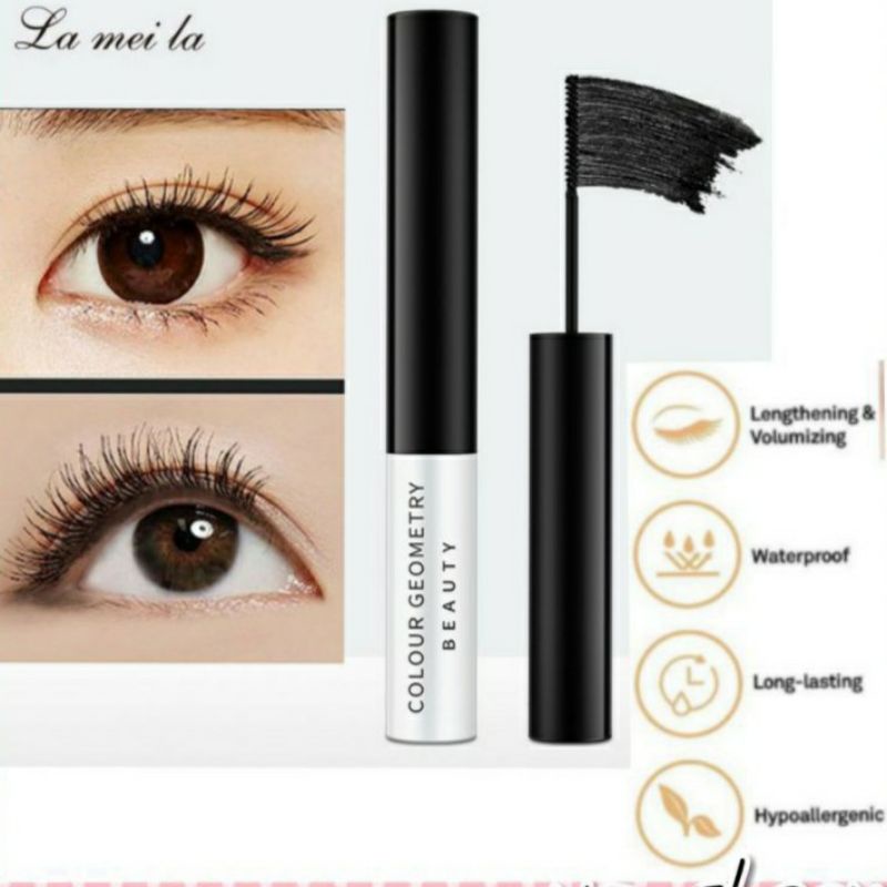 Mascara Waterproof and Long Lasting Black Colour Untuk Memanjangkan Melentikkan Menebalkan Bulu Mata Secara Instan