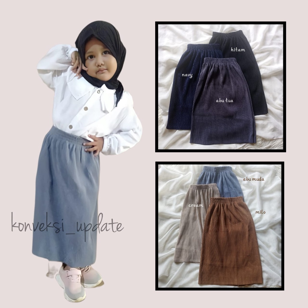 ROK SPAN plisket lidi  anak