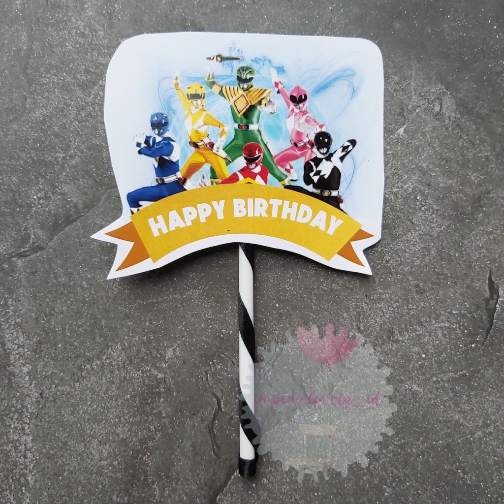 Cake Cupcake Topper Tusukan Kue Happy Birthday Power Rangers Ranger