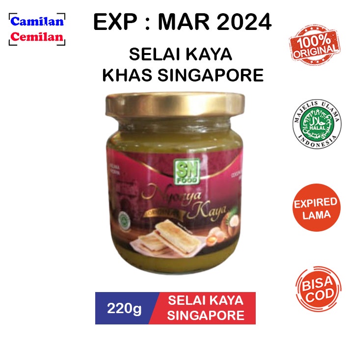 Jual Selai KAYA SINGAPORE/ SRIKAYA / OMEGA 3/ KAYA JAM 220g Shopee