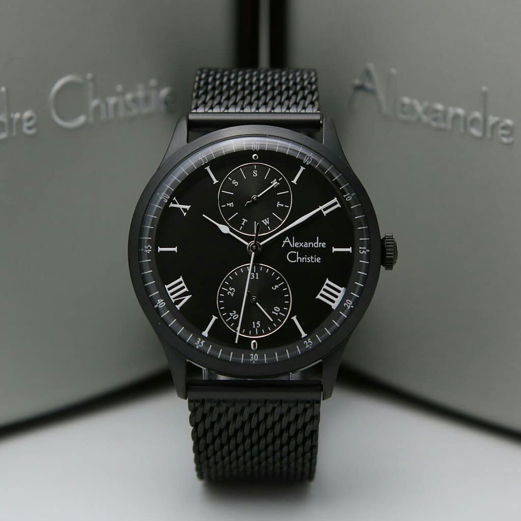 JAM TANGAN PRIA ALEXANDER CHRISTIE ORIGINAL FULLBLACK AC6437