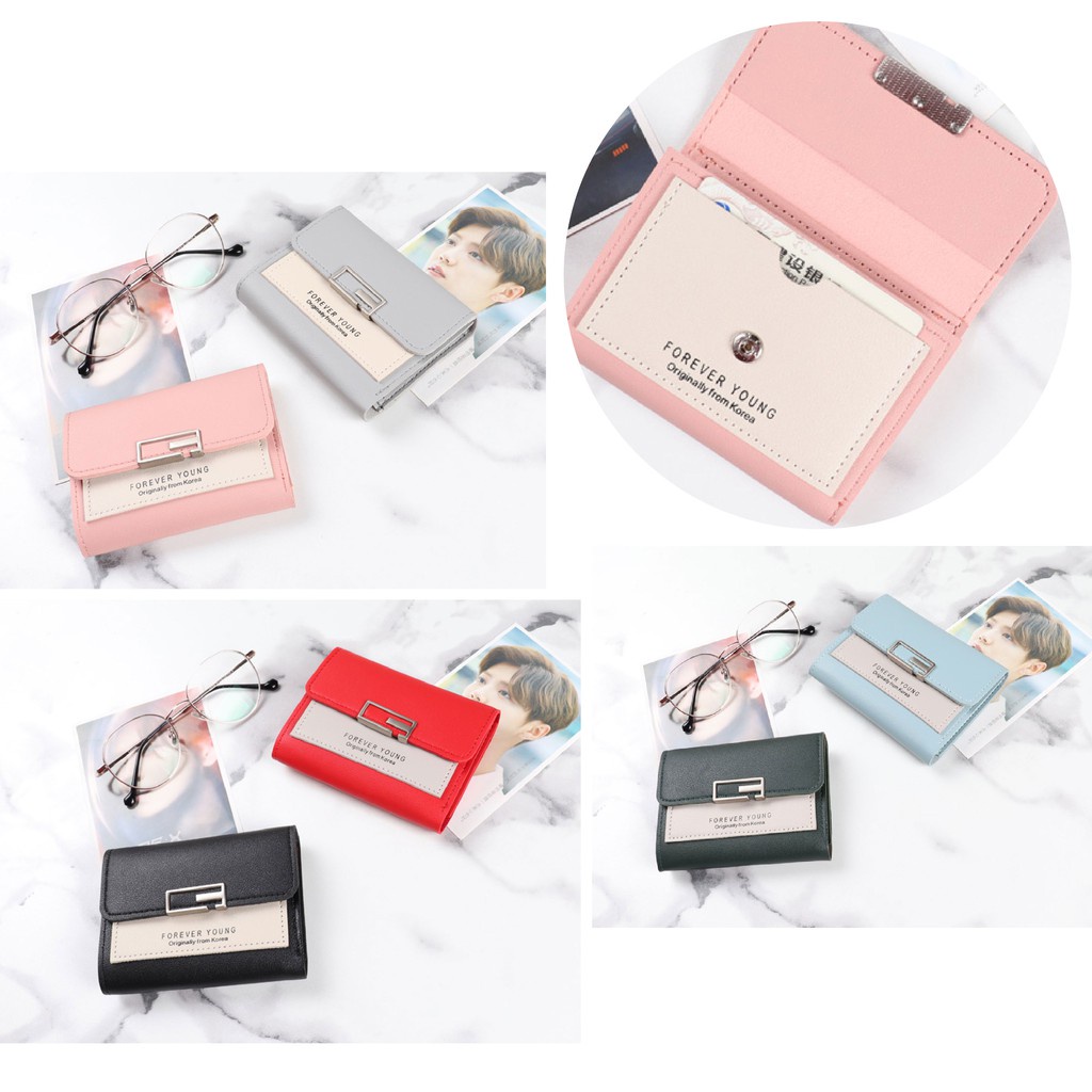 Dompet Lipat Wanita Dompet Kecil Lipat Pendek Model Simple Kotak BS01 Women Wallet Import Quality Dompet Fashion Korea