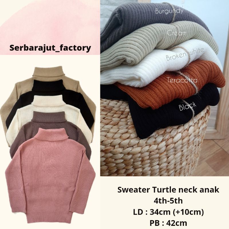 Sweater Turtle neck Anak / Sweater Rajut Anak 4-5thn / Sweater Rajut Anak