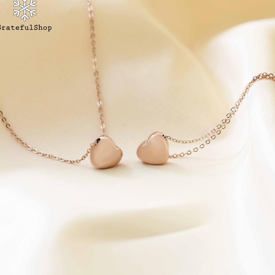 Murah Meriah Grateful - Agape Necklace Silver / Rosegold (Kalung Agape) (FREE UKIR / STAINLESS STEEL / ANTI KARAT)