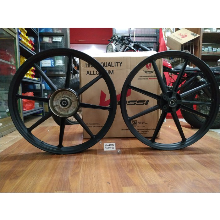 Velg Bintang Motor Merk Rossy Tipe Zigen Swan Ukuran 140/160 Ring 17 Motor Supra Lama Warna Hitam Ve