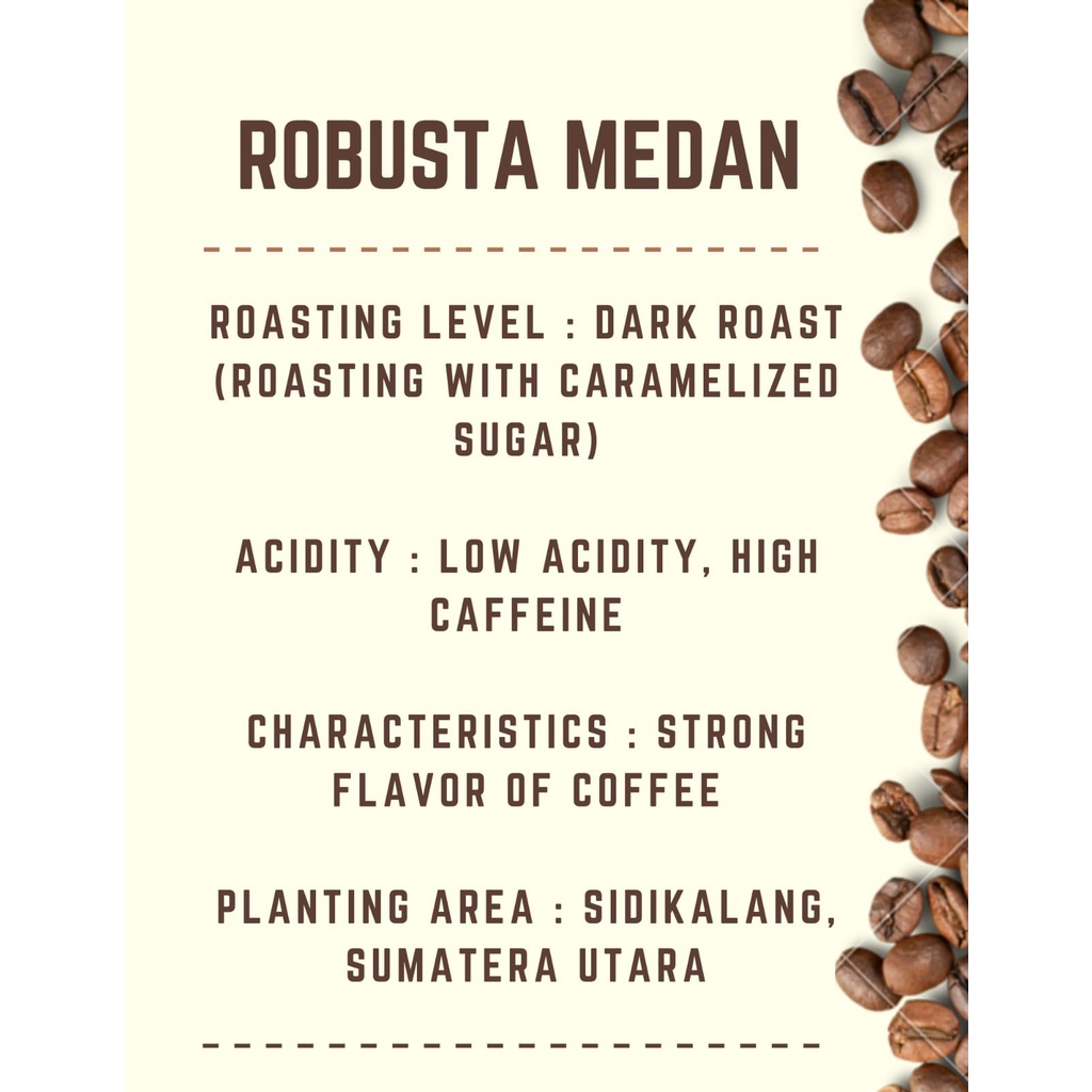 

PROMO KOPI ROBUSTA MEDAN 1 KG - ROASTED BEAN