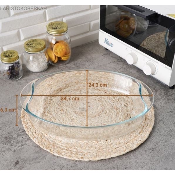 Loyang Kaca - Loyang Kaca Casserole Wadah Piring Oven Microwave Safe