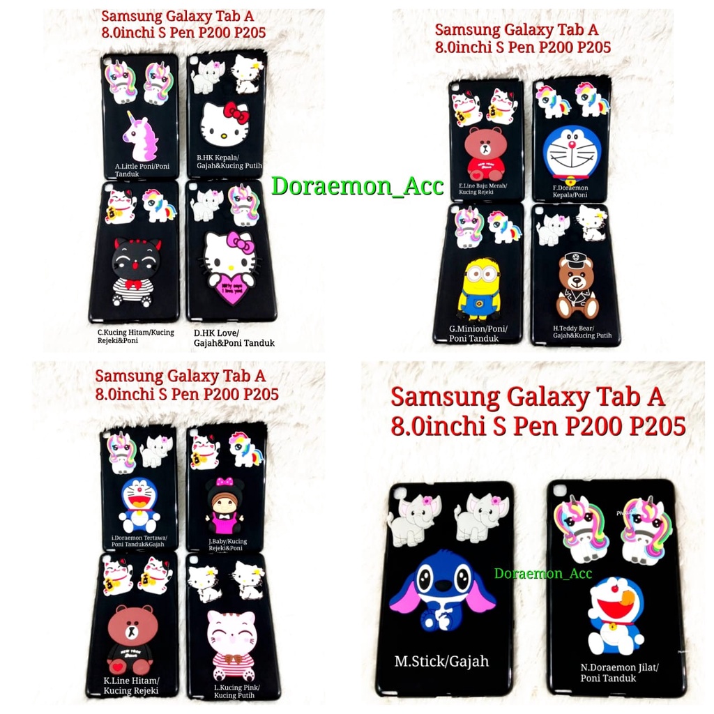 Soft Case Gambar Samsung Galaxy Tab A 8.0inchi S Pen P200 P205