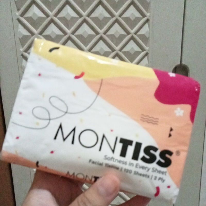 MONTISS FACIAL TISSUE TRAVEL POCKET 120'SHEET 2 PLY