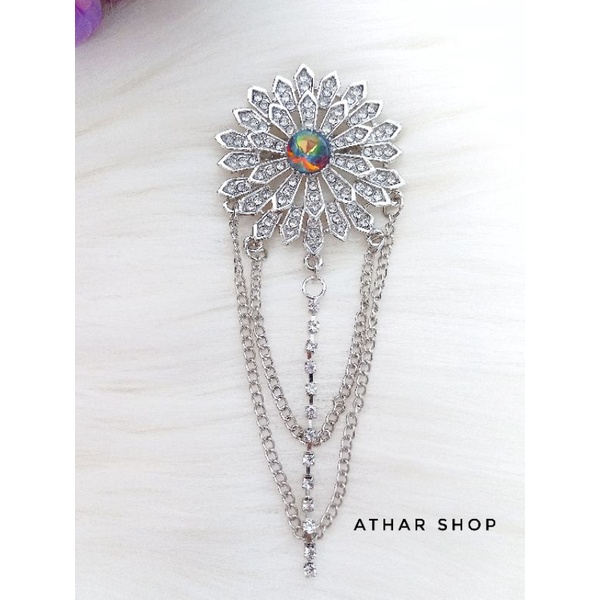 bros bunga rantai juntai bross kebaya/bros jas/brooch hijab import premium/ bros jilbab murah