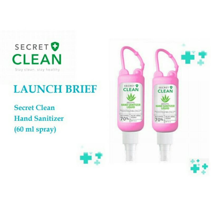 (AURORA) SECRET CLEAN HAND SANITIZER SPRAY + SILICON 60ML