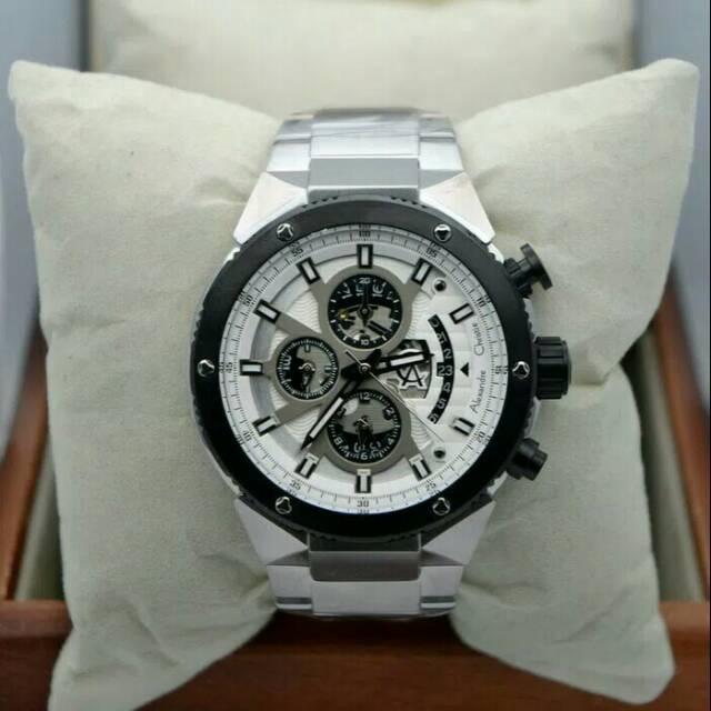JAM TANGAN PRIA ALEXANDRE CHRISTIE AC 6461 SILVER BLACK