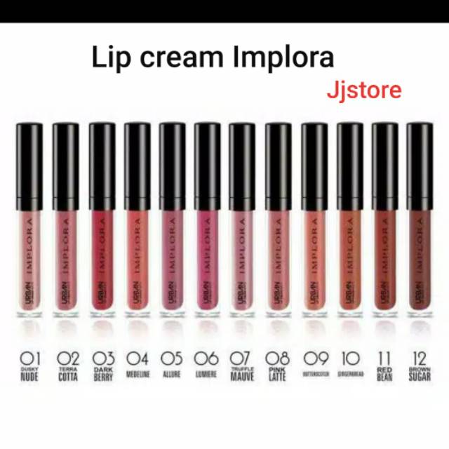 Lipstik lip cream implora no 7, 8, 9, 10, 12