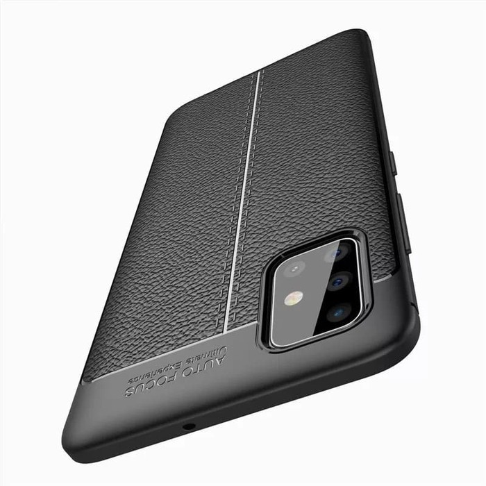 CASE REALME C15 NEW -TPU LEATHER AUTO FOCUS SILIKON KULIT
