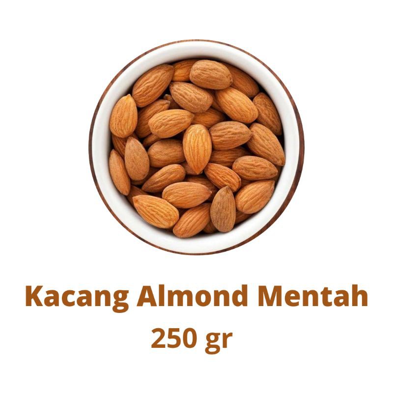 

[250 gram] kacang almond mentah/raw almond/camilan diet/camilan keluarga