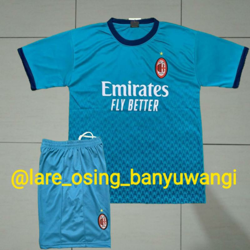SETELAN DEWASA A C MILAN 3RD 2020 - 2021 BIRU MUDA JERSEY CELANA TERBARU LOKAL