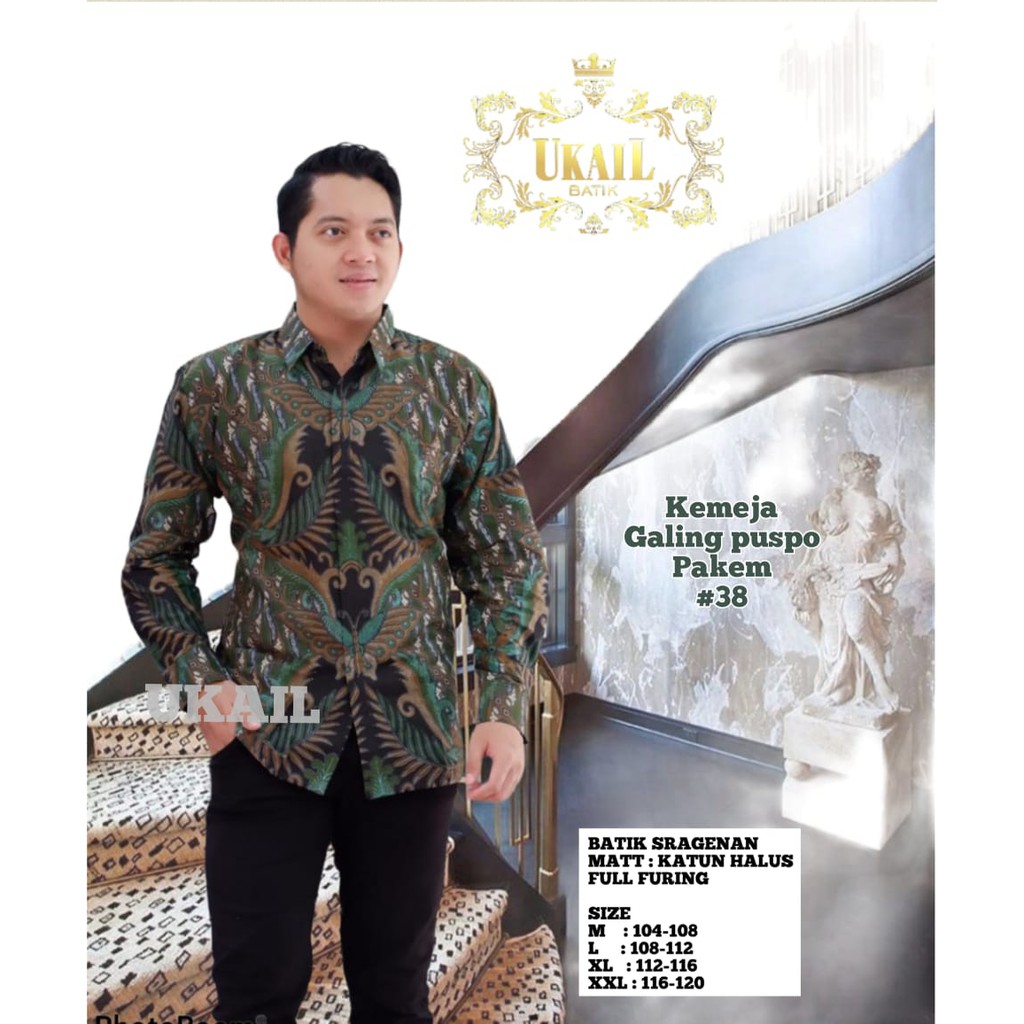 GALING PUSPO PAKEM UKAIL KEMEJA BATIK SOLO PRIA LENGAN PANJANG LAPIS FURING ATASAN BATIK PREMIUM MODERN KATUN HALUS WIRA KUNING  PARANG GURDO ABDI SUMEBAR PARANG CENDANA WIBISONO PUTRO PEKSI SALENDRA BIRU MERAK PATI SATYO BIRU PARANG GEDHE PEKSI SANDING