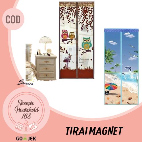 SHENAR , TIRAI MAGNET ORI TIRAI KAMAR PINTU KAIN KAMAR TIRAI MAGNET ANTI NYAMUK TIRAI MAGNET PINTU MOTIF  TIRAI TIDUR KASUR ( TIRAI MAGNET RANDOM WARNA )