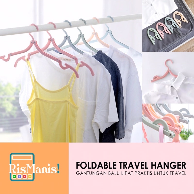 FOLDABLE TRAVEL HANGER - Gantungan Lipat Serbaguna Jemuran Baju Anak Dewasa Praktis Serbaguna