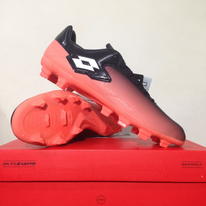 Sepatu Bola Lotto Severe FG Black Bright Peach Original