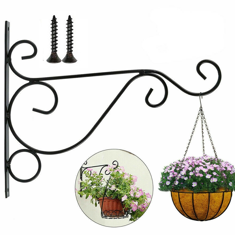 Lampu Taman Besi Tanaman Gantungan Hooks Pot Hook Holder Wall Decor Nordic Tempel Dinding Gantung Metal Hanging Basket Bracket