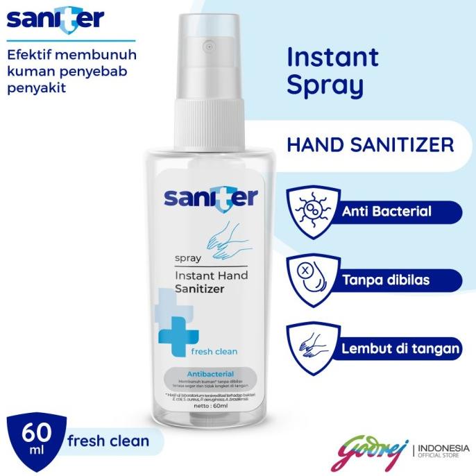 SANITER SPRAY 400 ML SANITIZER DISINFEKTAN ANTIVIRUS AEROSOL