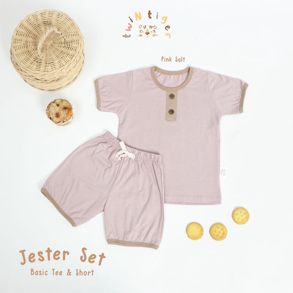 Twin Tiger Baby Jester Set Setelan Oblong Pendek Celana Pendek