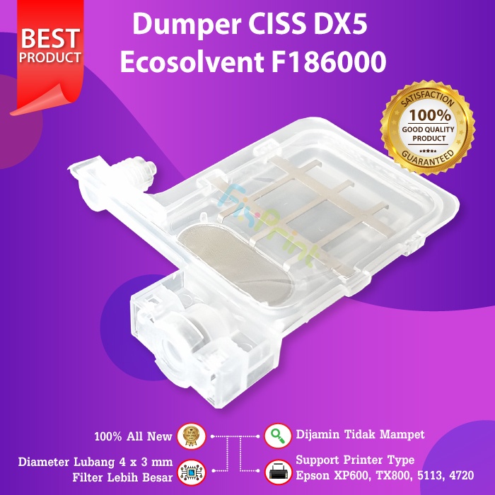 Dumper CISS Ecosolvent DX5 F186000 Printer Epson XP600 TX800 5113 4720 Mimaki JV2