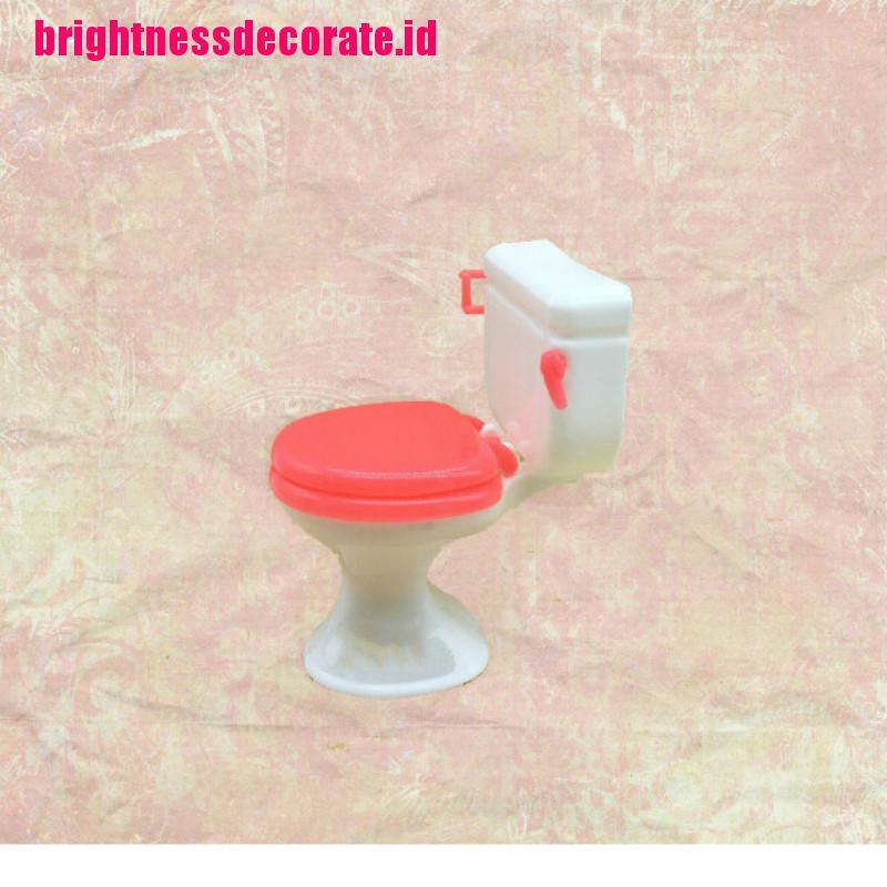 Brightid 1pc Toilet Duduk + 1pc Wastafel Untuk Aksesoris Rumah Boneka Barbie