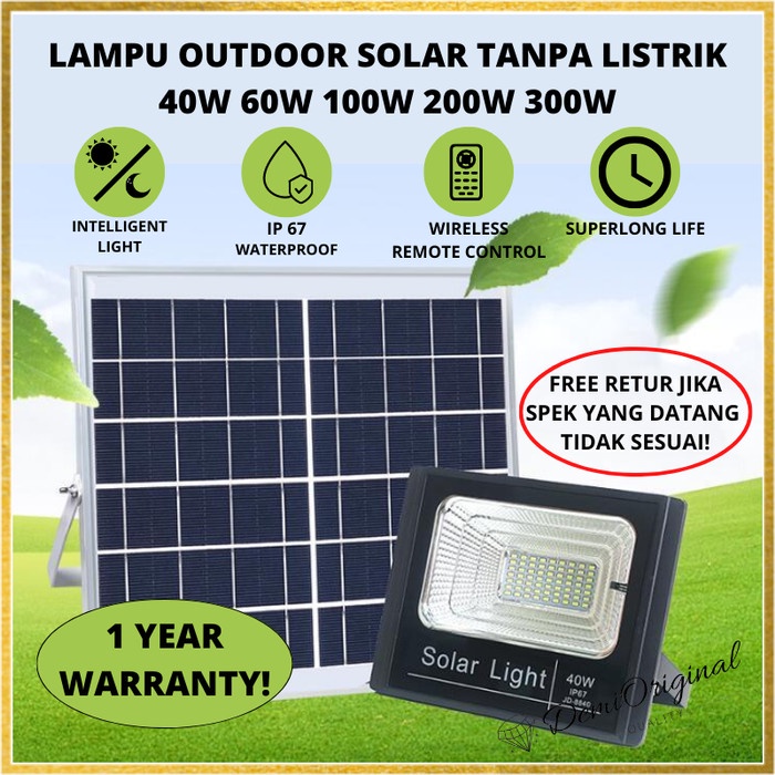 Lampu Solar LED Outdoor Tenaga Matahari IP67 Water Resistant WARRANTY