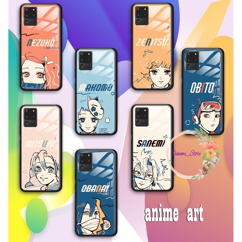 Back case glass ANIME ART Oppo A3s A1k A5 A9 2020 A7 F9 A5s A31 A52 a53 A92 A37 A57 A59 A71 DST1410