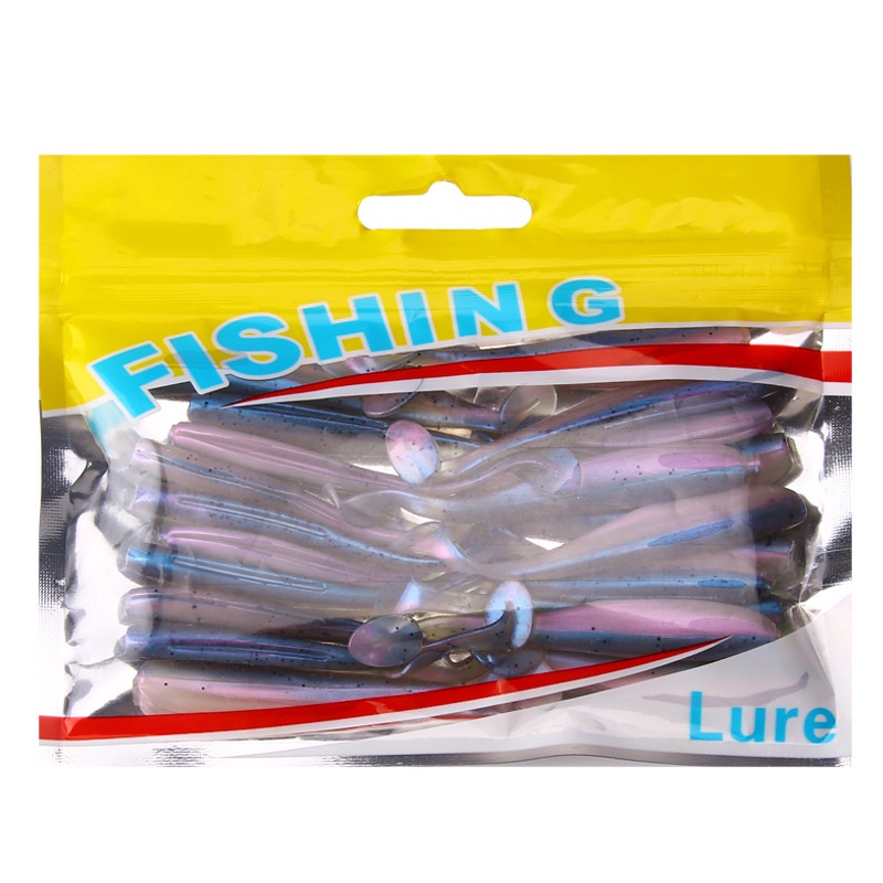 20Pcs/lot Soft Worm Lures Silicone Bait Sea Fish Swimbait Wobblers Goods for Fishing Artificial Tackle