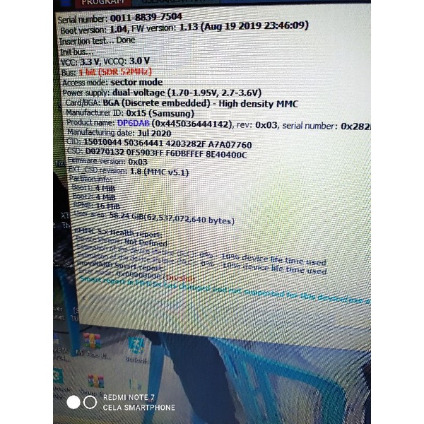 IC EMMC BGA 254 KMDP6001DA 64GB CLEAN RPMB LIFE TIME 0-10% OPPO F7,F9