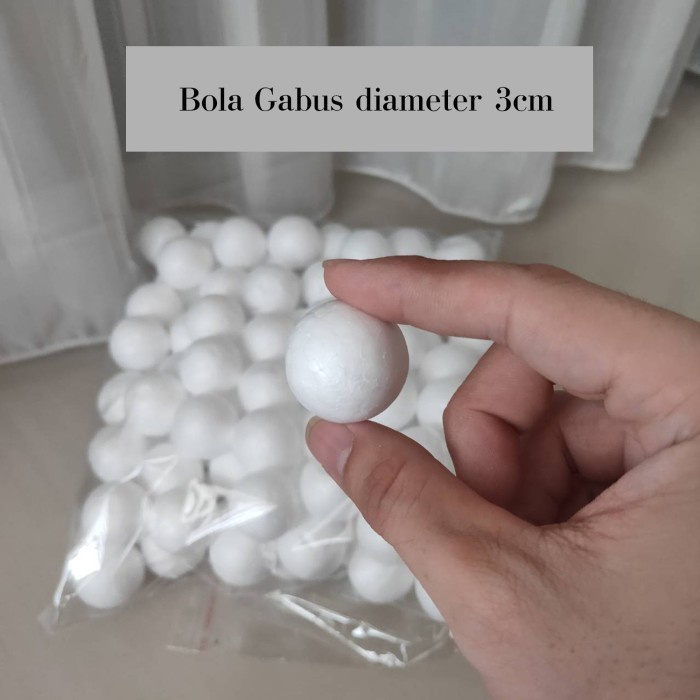 

Bola Gabus 3cm / Bola Gabus Styrofoam diameter 3cm ECERAN 1 pc