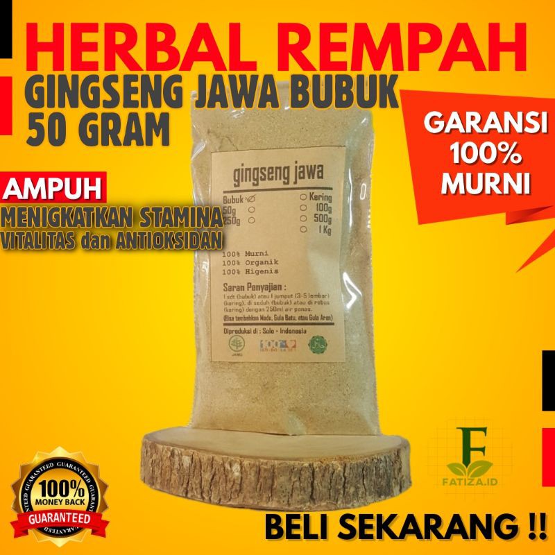 

GINGSENG JAWA BUBUK 50 GRAM - Talinum Paniculatum - MURNI - JSR - REMPAH