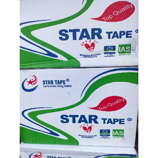 STAR TAPE LAKBAN BENING &amp; COKLAT 45x90YARD(1BOK ISI 72 ROLL)