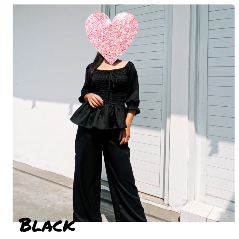 real pic setelan fashion wanita / set sabrina