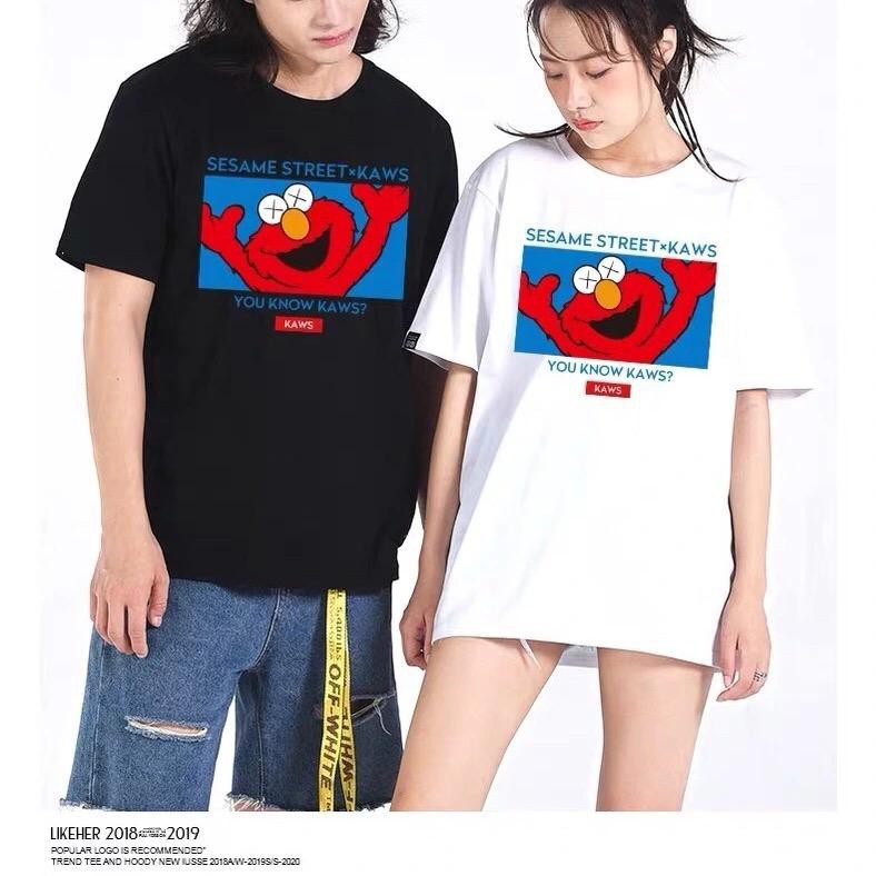 Oversize Tee Tshirt Model Longgar Untuk Wanita Motif Sesame Street